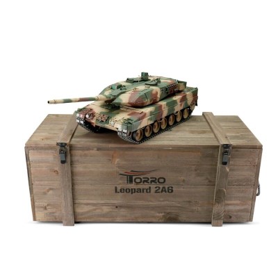 Bestuurbare tank schaal 1 op 16 RC Leopard 2A6 camouflage BB versie 4